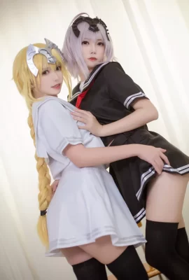 Fate/Apocrypha Jeanne d'Arc noire et Jeanne d'Arc blanche uniforme scolaire de fan et travaux hydrauliques cn : Eel Feier & Big Meatball (8 photos)