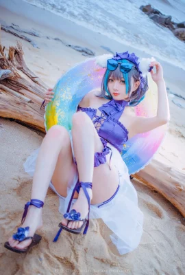 Maillot de bain Azur Lane Cheshire Cat @无正Ryou · (Photographie : @新蓝CinLean) (9 photos)