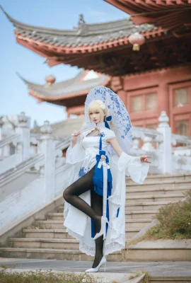 Cheongsam de fan de FGO Artoria Pendragon @ Fengjiangjiangv (10 photos)