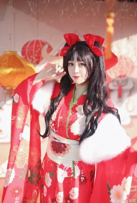 Fate/GrandOrder Tohsaka Rin Kimono@Halo_Xinyu (9 photos)