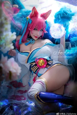 League of Legends Ahri Soul Lotus Skin cosplay cn Yubo (9 photos)