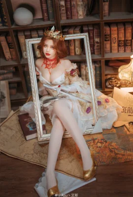 La Cinquième Personnalité Red Lady Red Banquet cos Magnifique Robe Royal Sister Asu丶Ai Si (9 photos)