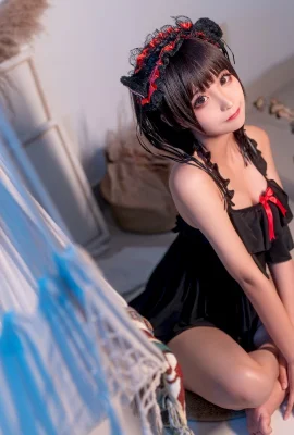 Stupide Momo Cosplay Chemise de Nuit Noire Chemise de Nuit Noire