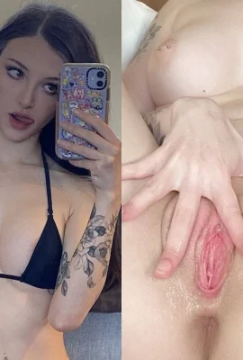La fille blonde sans vergogne prend un gros plan de sa tendre chatte et de ses seins roses sous des angles extrêmes (11 Photos)