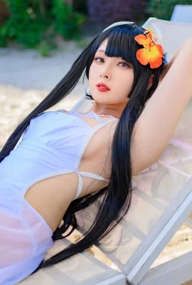 Network Beauty Natsuko Xia Xiazi Biri Natation thème Piscine Sexy White Swimming Swimmsuit Show H BUSTO BELLES LAGS, TEMPTATION PHOTO 55P