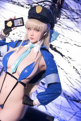 Coser Miss Star: Thème de la lingerie sexy en une seule pièce sexy sexy avec des bas noirs montrant la tentation du corps chaud 58p