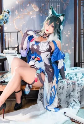 Blogueur d’anime luo li belle fille sama star dôme thème de chemin de fer sexy fille chat habillée en noir mince sous-vêtements sexy montrant une figure dodue photo 76p