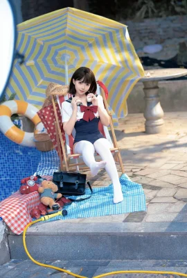 Tiktok Internet célébrité bangni contraste mignon fille maillot de bain thème piscine sexy bibliothèque morte d’eau rosée à trois points bikini show hot corpor